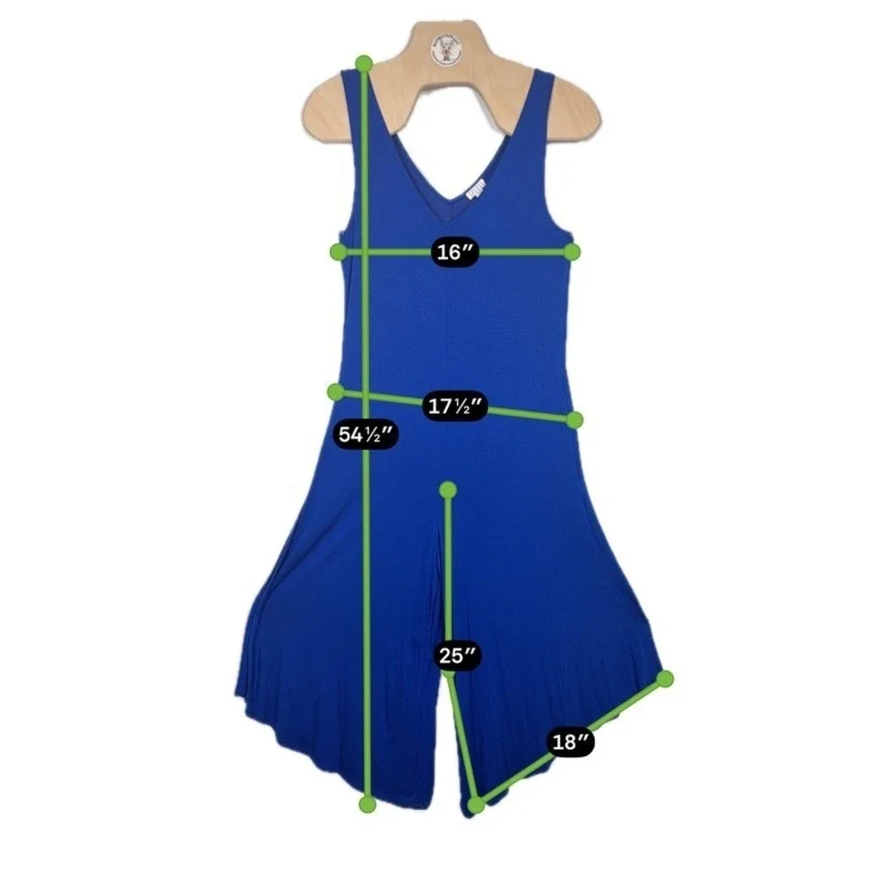 Spense Blue Wide Leg Jumpsuit Womens Small Sleeveless Stretch Knit NWT‎
